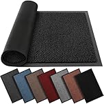 BLADO Washable Door Mats Indoor & Outdoor - Non-Slippery Heavy Duty - Stylish & Large Rubber - Perfect Dust Grabbing Doormats (Anthracite, 60cm x 80cm)
