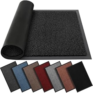 BLADO Washable Door Mats Indoor & Outdoor - Non-Slippery Heavy Duty - Stylish & Large Rubber - Perfect Dust Grabbing Doormats (Anthracite, 40cm x 60cm)