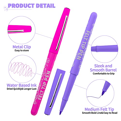 Sunacme 35 Colors Felt Tip Pens, Premium Fine Point Colorful Felt Tip Markers For Journaling, Note Taking, Drawing. Colorful Felt Pen Art Supplies For School, Office #TOP1