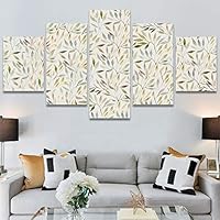 SIGNWIN 5 Panel Canvas Wall Art Modern Art Decorative Elements Fun Illustrations Leaves Multicolor Patterns for Home Decorations Ready to Hang - 60