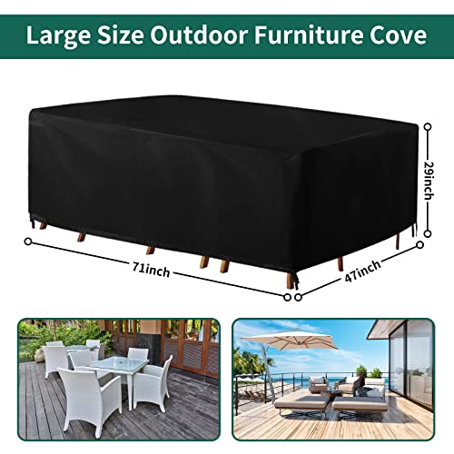 Patio Furniture Covers, Smdodddy Waterproof Rectangular Patio Furniture Set Cover, Patio Covers 79" L X 63" W X 28" H Outdoor Sectional Sofa Set Covers, Outdoor Patio Table Covers Fit For 8-10 Seats (79" L X 63" W X 28" H) #TOP1