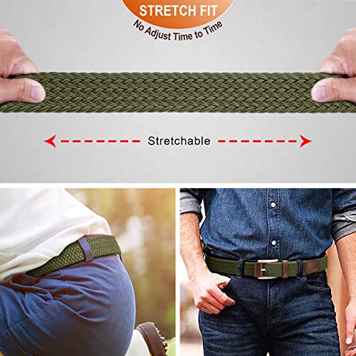 Image of BULLIANT Men's Woven Braided Stretch Web Golf Belt 1 3 /8 inch-Gift Boxed