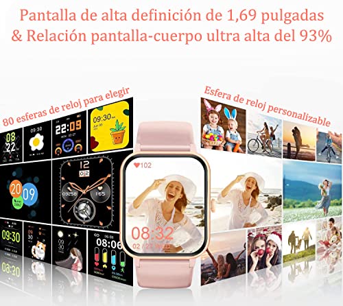 Blackview-R3-Pro-Smartwatch-Reloj-Inteligente-Mujer-Hombre-Oximetro-Termometro-Caloria-Podometro-Ciclo-Menstrual-Pantalla-Grande-de-169-Pulgada-Reloj-para-Android-e-iOS-Version-Mejorada-2022