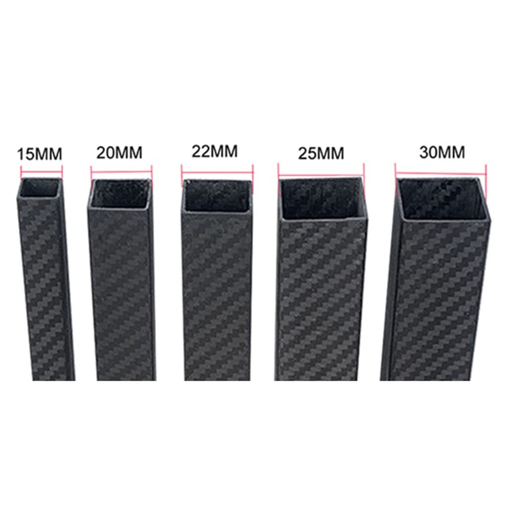 1Pcs 500mm 25 26 28 30 32 34 35mm 3k Carbon Fiber Square Tube, Twill Matte Large Diameter High Strength Full Carbon Fiber Square Tube(30x30x27mm)