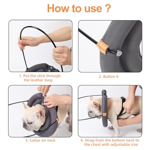 BT Bear Blind Dog Collar,Elizabethan Collar with Blind Dog Harness Guiding Device,Pet Prevent Collision Collar,Face Protection Pet Safe Accessories for Cats Small Dogs (S) - Image 4