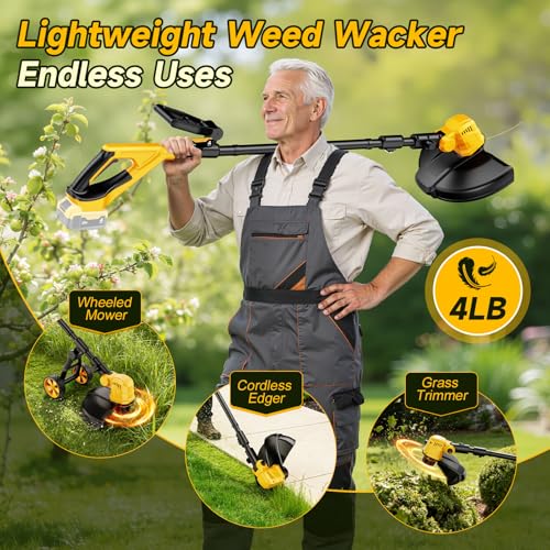 20000RPM Brushless Cordless String Trimmer for Dewalt 20v Battery(Battery Not Included) - image 6