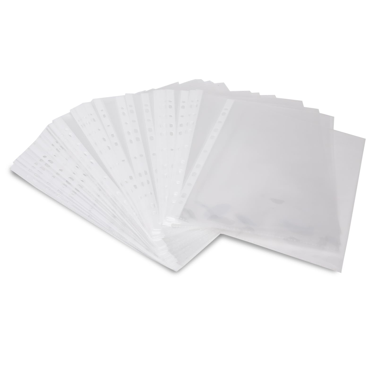 Neomate Robuste Dokumentenhüllen, 100 Mikron, A4, transparent, 11-fach gelocht, für Ringordner, wasserfeste, transparente Hüllen für Zertifikate und Dokumente, 50 Stück