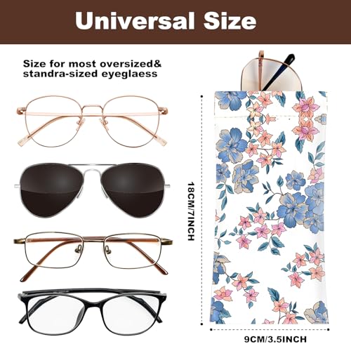 Image of Anikathy 2Pcs Sunglass Eyeglass Glasses Case Soft PU Leather with Cleaning Cloth Portable Glasses Pouch Bag for Men Women