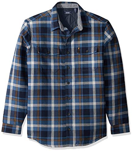 IZOD Men's Tall Adirondack Quilted Plaid Jacket, Dark Denim, 2X-Large Big