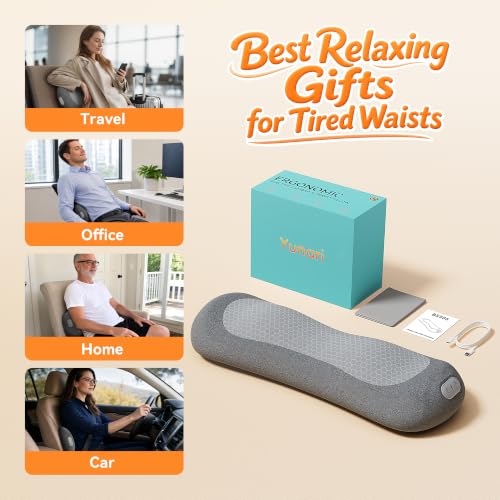 Yunari Cordless Triple Fusion Back Massager, Heated Lumbar Pillow (Gray) - image 6