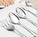 LIANYU Serving Utensils, 5 Pieces Stainless Steel Hostess Silverware Flatware Cutlery Serving Set, Mirror Finished, Dishwasher Safe