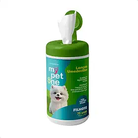 Lenço Umedecido Para Pets Filhote Mypetone - 75 Unidades