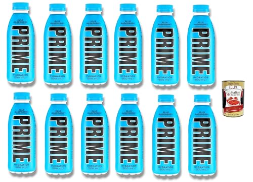 Prime Energy Drink Blue Raspberry Geschmack 12 Stück 500ml energy drink Einweg flasche + Italian Gourmet polpa 400g
