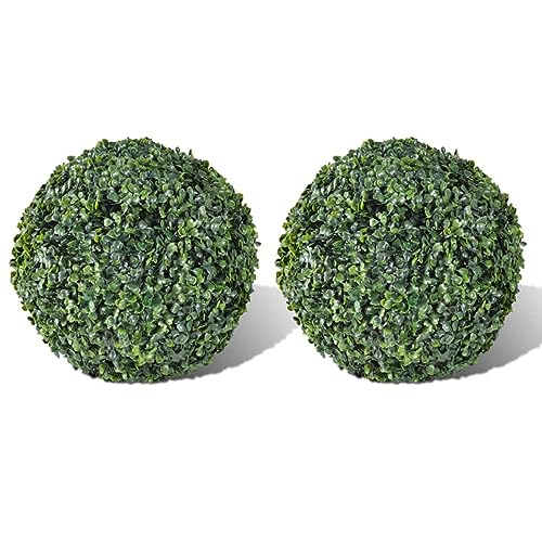 Tidyard 2PCS 10.6 in Popular Artificial Plant Topiary Ball Topiary Tree Boxwood Ball for Living Room, Balcnoy, Wedding Event, Home, Indoor Outdoor Decor
