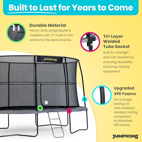 Jumpking Trampoline Pro Oval 7ft x 10ft avec Filet de Sécurité et échelle ❘ Trampoline de Jardin Extérieur pour Adultes et Enfants, Entourage Résistant et Barres Incassables – Image 5