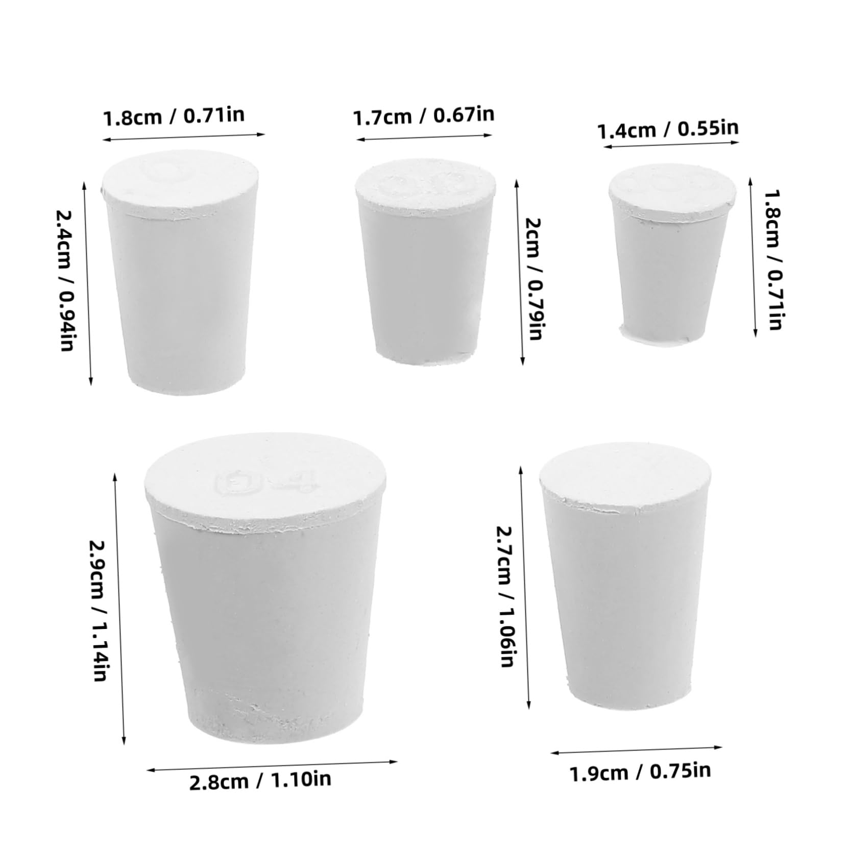 Ciieeo Rubber Stopper Plugs for Holes 50pcs Lab Sealing Stoppers Heatproof Versatile Sizes