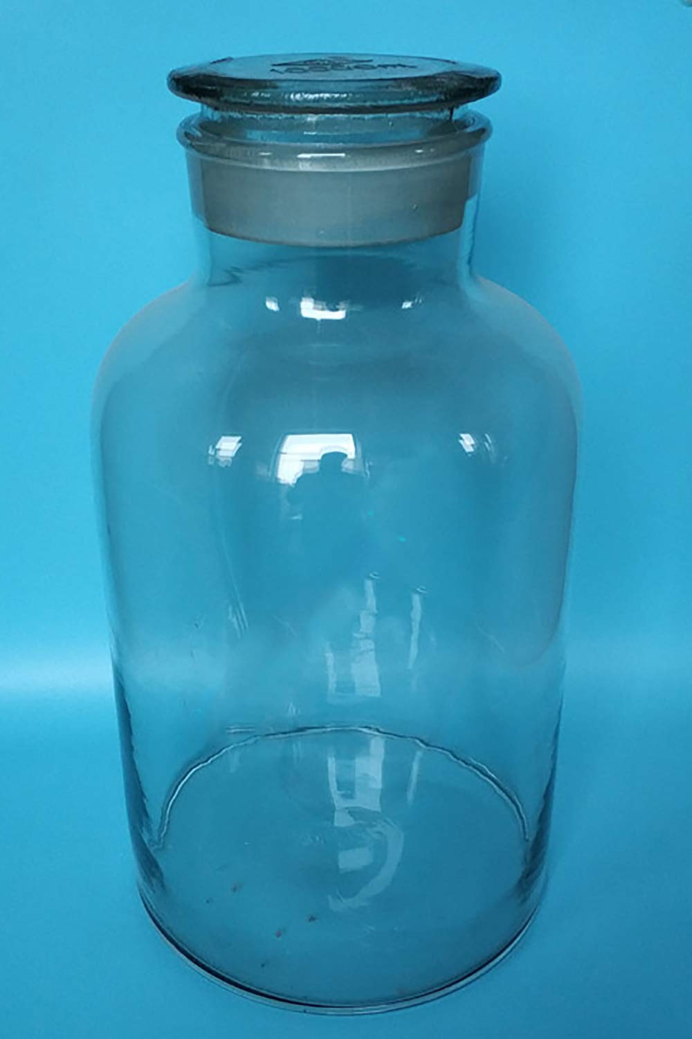 Frascos de reactivos de vidrio transparente de boca ancha for almacenamiento en laboratorio, tamaños de 30 ml a 20 l con tapón de vidrio esmerilado(10000ml)
