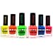SANTEE NAIL POLISH " GLOW IN THE DARK " LACQUER COLLECTION ! LOT OF 6 FULL SET + FREE EARRING