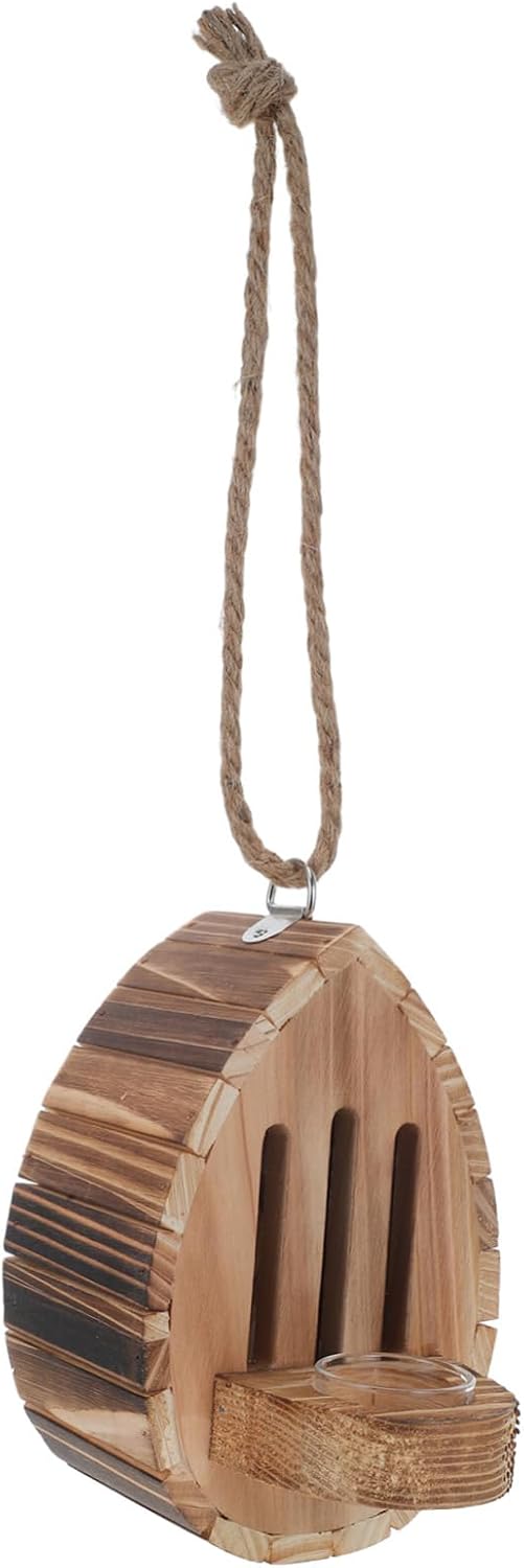 Yardwe Butterfly Shelter Nesting Box Feeder Wooden Garden Decor Hanging Butterfly House Outdoor Decorative Feeder
