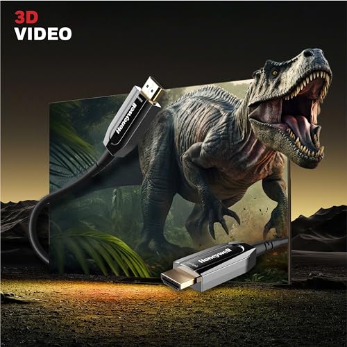 Image of Honeywell HDMI AOC 2.1 Complaint 30 Meters, Transmission Speed of 48GBPS, Supports UHD Resolution of 8K@60Hz, Male-to-Male, High-Speed Fiber Optics Cable, Compatible with TV, Gaming Console, etc.