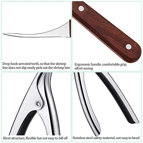 2 Sets Shrimp Deveiner Tool Stainless Steel Shrimp Peeler Portable Shrimp Cleaner Knife Prawn Shell Peeler For Kitchen Shrimp Peeling Tools #TOP2