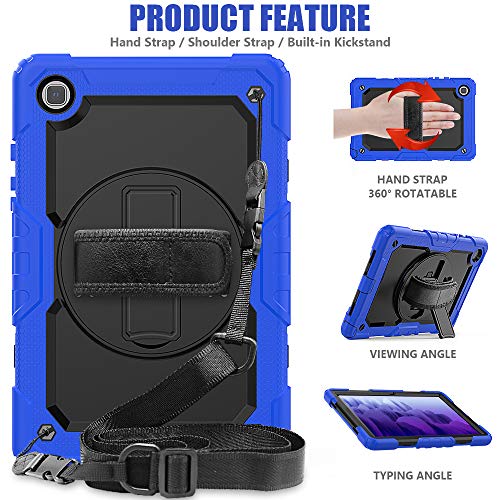 Lobwerk 4 w 1 etui ochronne do Samsung Galaxy Tab Samsung Galaxy Tab A7 SM-T500 T505 10,4 cala + funkcja stojaka + pasek do noszenia niebieski