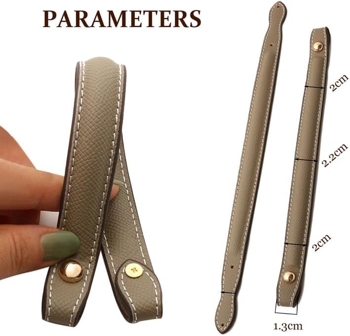 Leather Purse Handle Strap for Hermes Kelly Mini/20/25/28/32/35/40, Top Handle Strap Replacement Clutch Handle Strap for Handbag Purse Making Accessory (Noir-L-G)