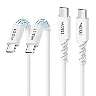 USB C to USB C Cable, 100W [2-Pack 6.6FT] Type C to C Fast Charging Cable USBC to USBC c Charger Cord for iPhone 15 Pro Max Sam sung Galaxy S24 S23 S10 S9 iPad Pro 12.9 11 Air MacBook Air Pro ,pixel
