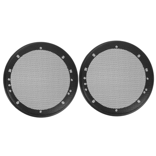 AOKWAWALIY 2個 スピーカーグリル サブウーファースピーカー ガードプロテクター サブウーファーネットカバー プロテクター ネットカバー サークル スピ
