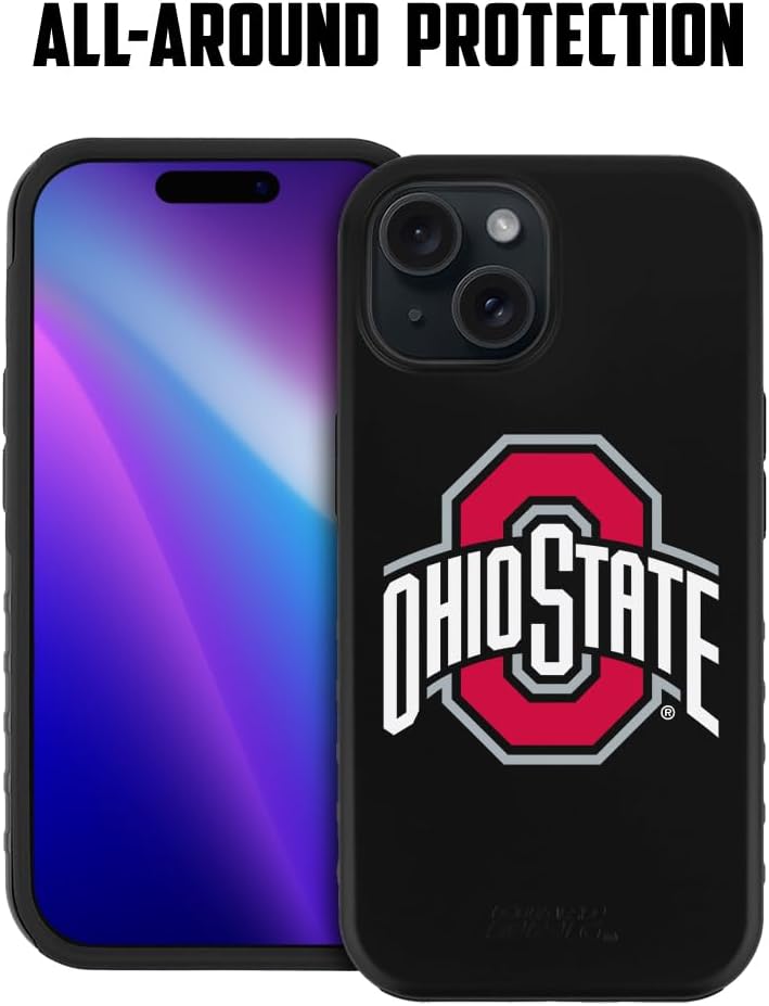 Guard Dog Case Compatible with iPhone 15 - Military Grade - Rugged Two Piece Protection - Collegiate Licensed - Ohio State Buckeyes - Logo