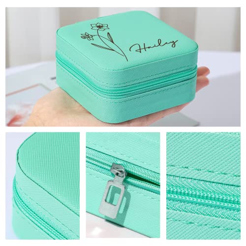 Party To Be Custom Name Jewelry Box With Birth Flower Personalized Jewelry Travel Case Organizer Bridesmaid Gifts Birthday Gifts For Women (Birth Flower Series 2) #TOP3