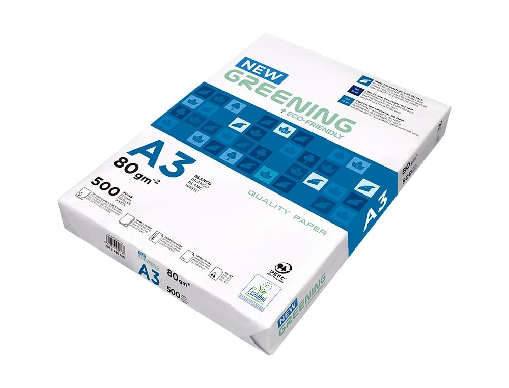 Greening FSC - Papel Universal A3, 80 g/m², 2500 hojas. 163729
