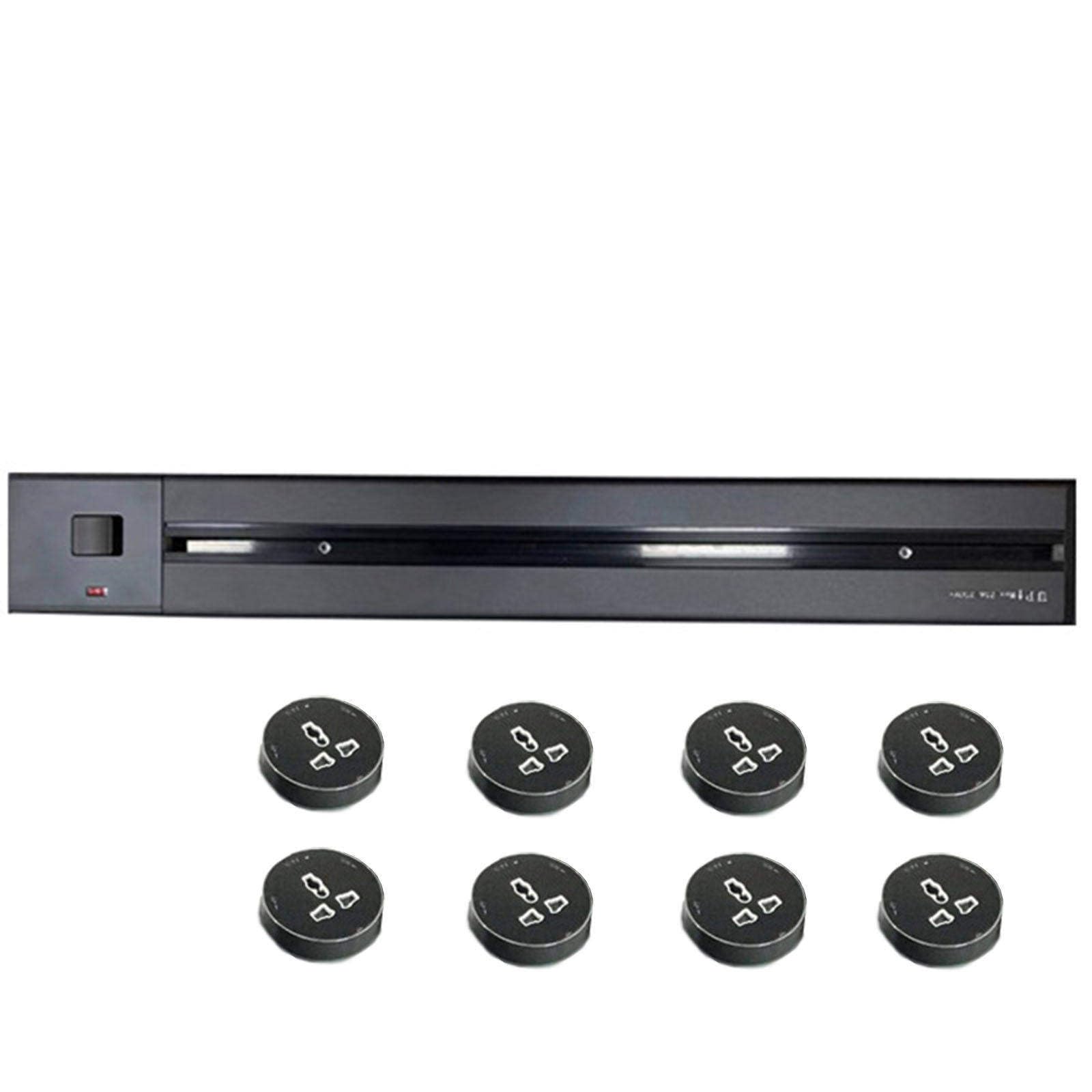 Power Strips Track Power Socket, Aluminum Alloy Kitchen, Wall Extension Slide Rail, Suitable for Mobile(Black,80CM)