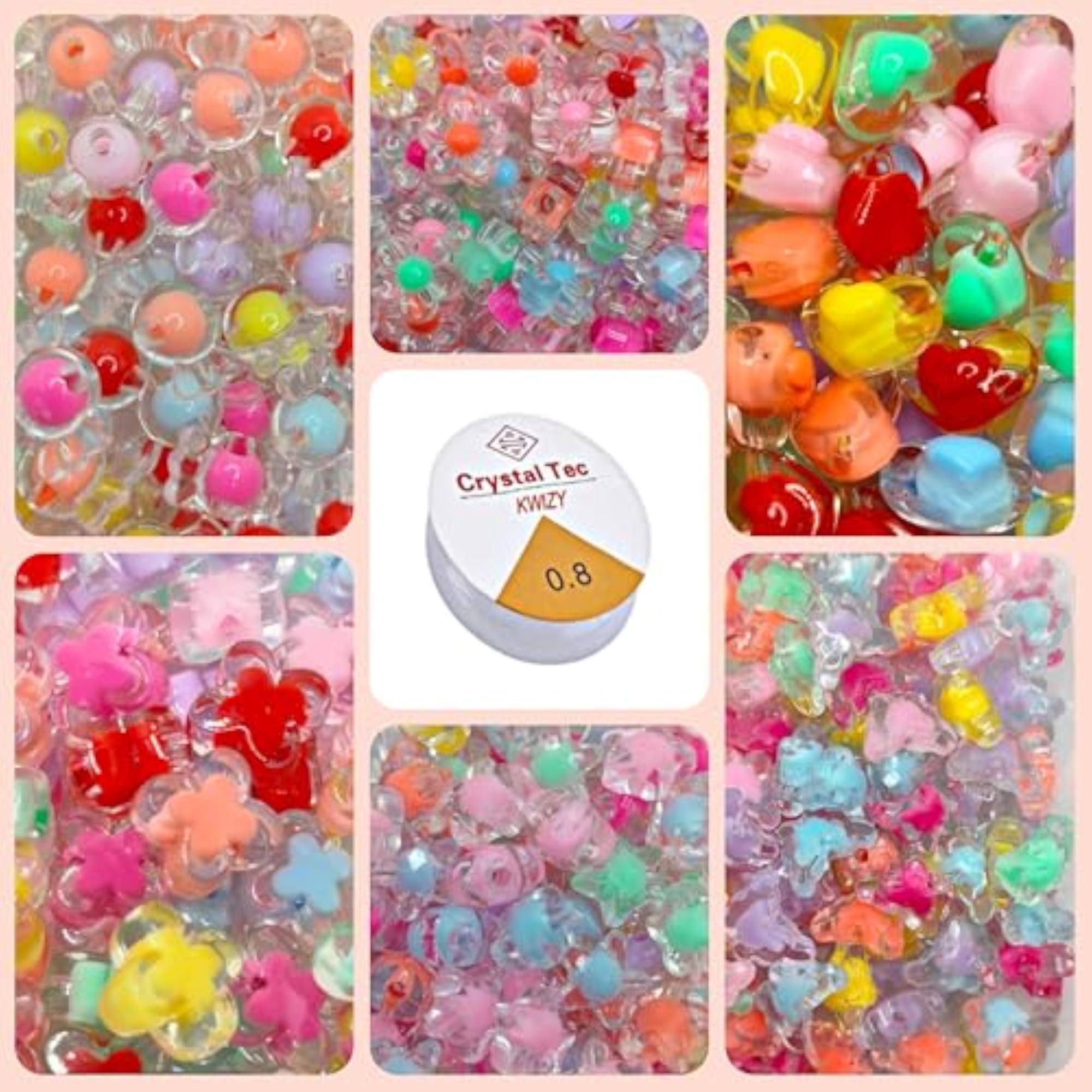120pcs Multicolored Flower Beads for DIY Crafting