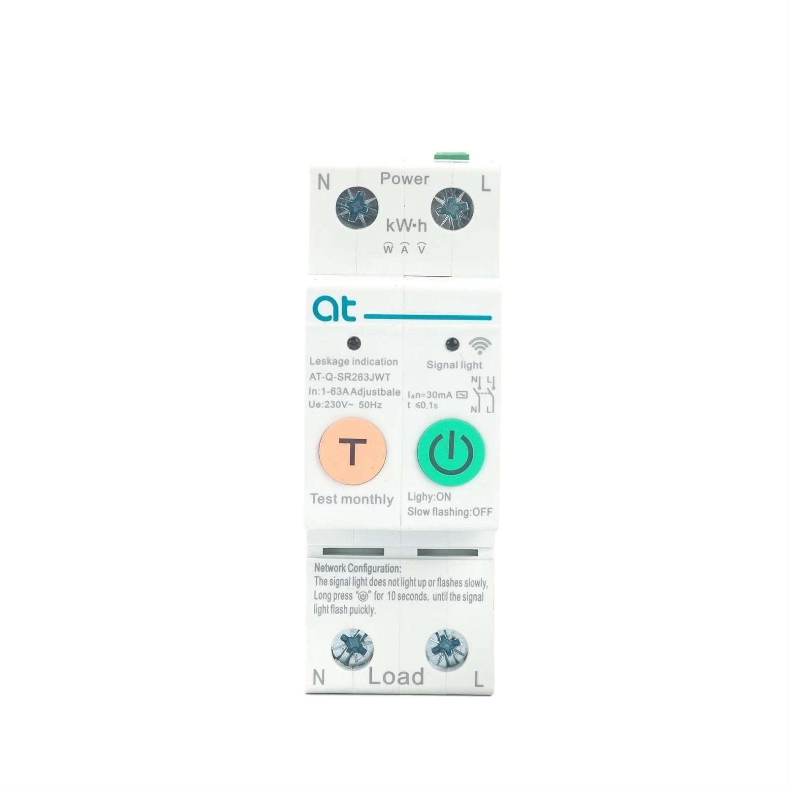 Disyuntor 63A AT-Q-SR163JW interruptor magnético con protección de fugas riel DIN 5