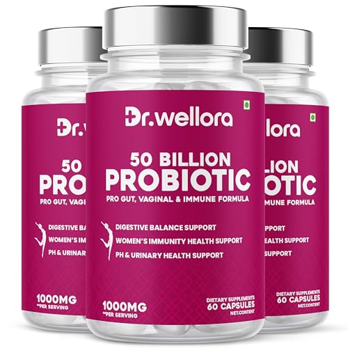 Image of Women's Probiotic 50 Billion CFU Capsules | Pre & Probiotics with Cranberry & D-Mannose | Gut, Vaginal & Urinary Health Support | pH Balance & Immunity Formula | 180 Veg Capsules