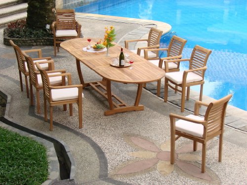 Grade-A-Teak-Wood-Extra-Large-Double-Extension-117-Mas-Oval-Dining-Table-with-Trestle-Legs-WFDT118OM Grade A Teak Wood Extra Large Double Extension 117 Mas Oval Dining Table with Trestle Legs WFDT118OM