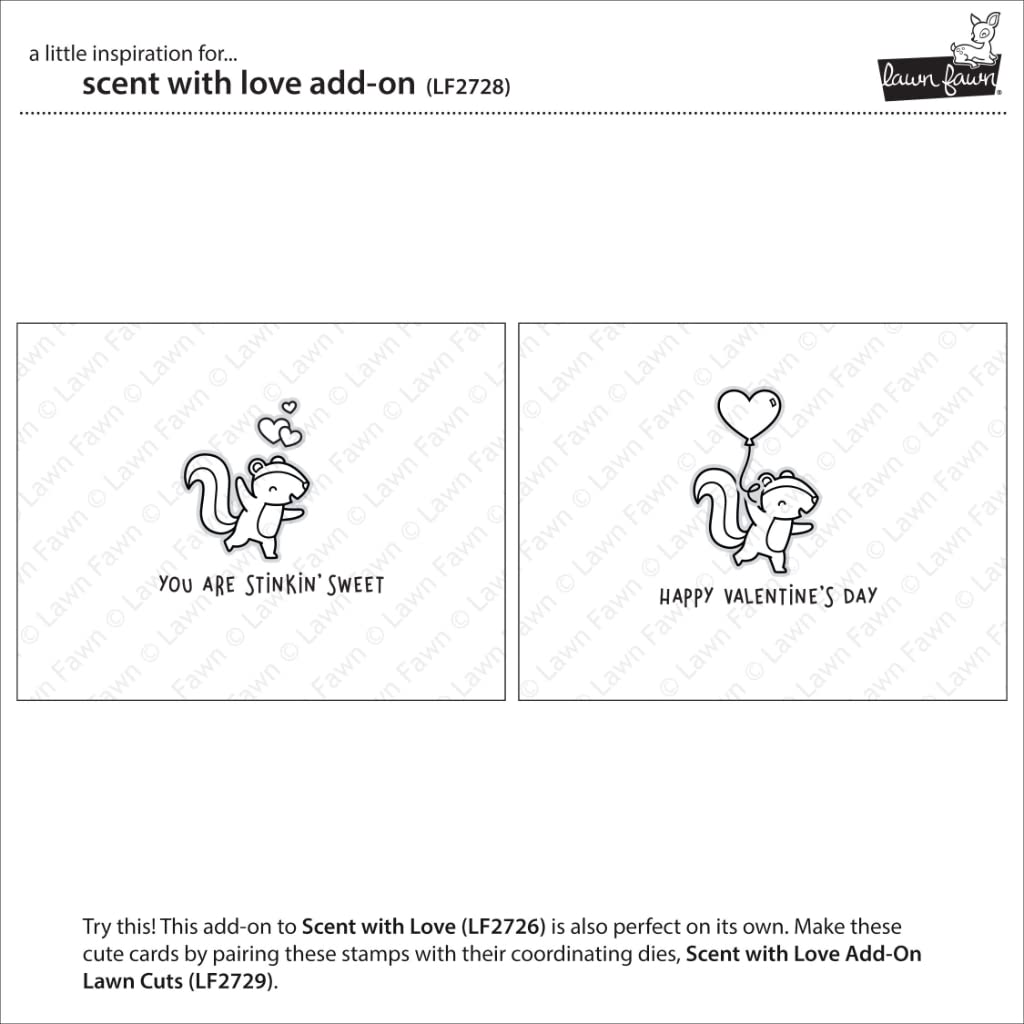Lawn Fawn Clear Stamps 3"X4"-Scent With Love Add-On