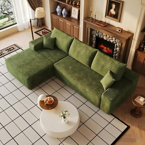 Image of 107 inch Cloud Sectional Sofa Boneless Couches with Chase