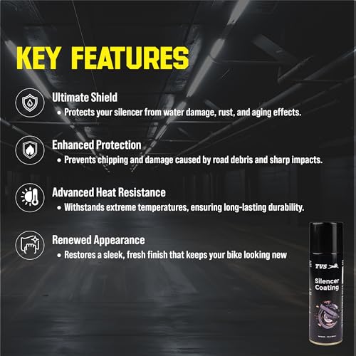 Image of TVS Silencer Coating Spray for Bike, Prevent Rust and Leak, Diesel wash Resistance (160g)