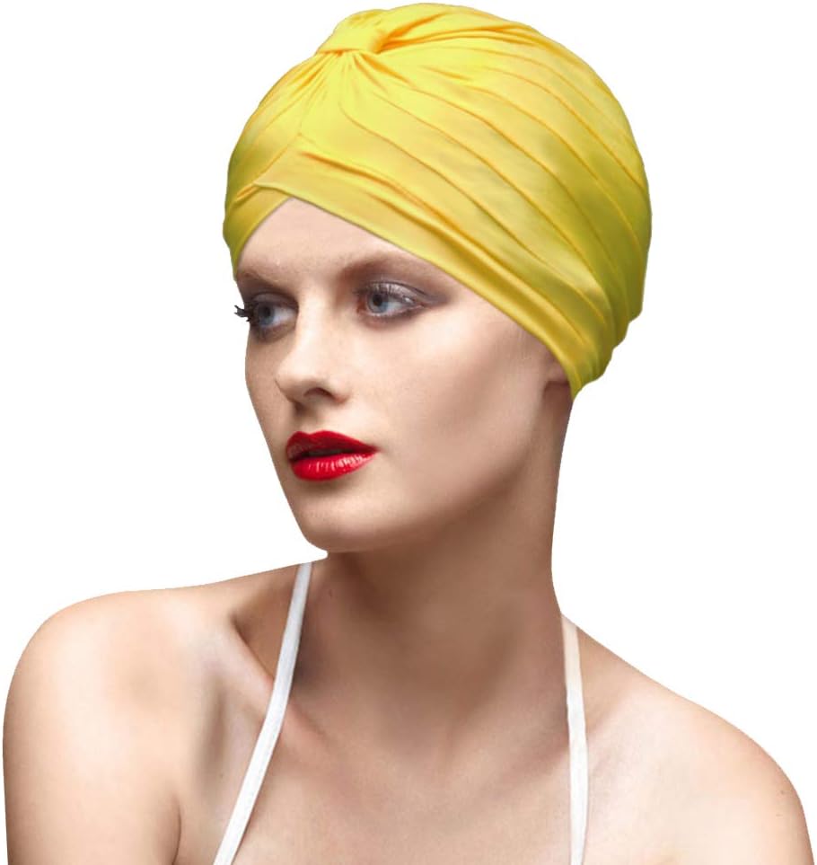 BALNEAIRE Spandex Swim Cap Colorful Bathing Turban Swimming Cap Not Waterproof