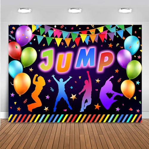 Mocsicka Jump Birthday Backdrop 8x6ft