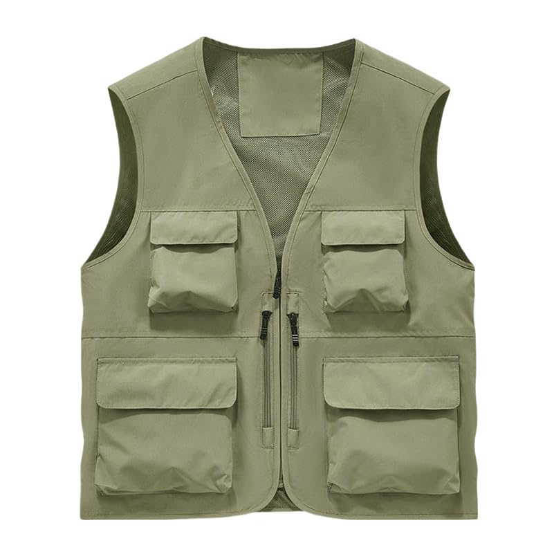 Chaleco ligero para hombre USTZFTBCL con multibolsillos para pesca cómoda en otoño