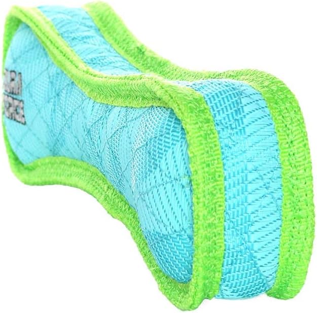 DURA FORCE - Durable Woven Fiber Dog Toy - Multiple Layers. Made Durable, Strong & Tough. Interactive Play (Tug, Toss & Fetch). Machine Washable & Floats (Bone Blue, Large 2 Pack)