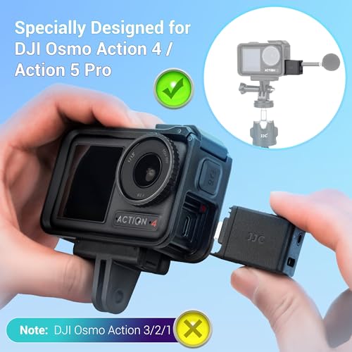 Image of JJC 3.5mm Audio Mic Adapter for DJI Osmo Action 5 Pro & Action 4, External Microphone Converter with Type-C Charging and 3.5mm Interface for Audio Recording