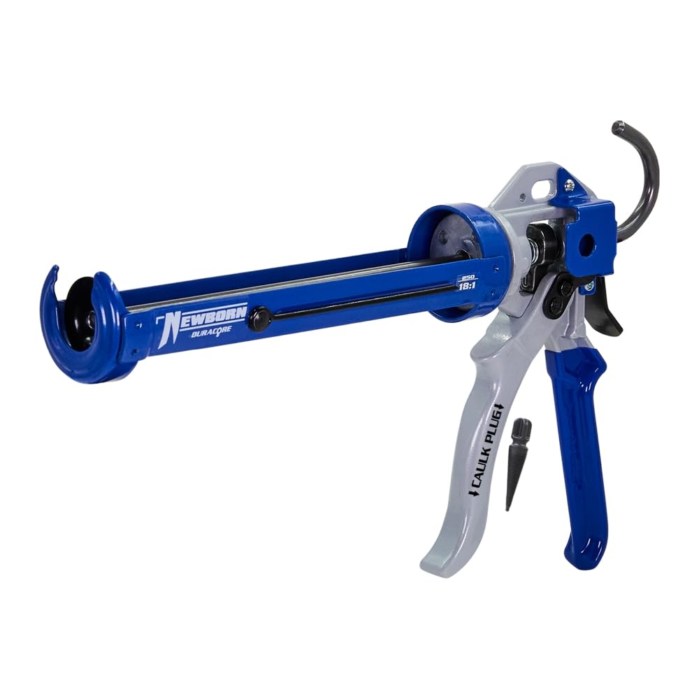 Product image of Newborn 250 Super Smooth Rod Caulking Gun - Revolving Steel Frame | 18:1 Thrust Ratio | 1/10-Gallon Capacity