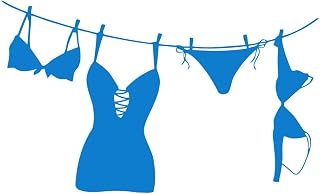 Calcomanías de letras Trajes de baño Lavandería atractivo sexual 45x74cm Se puede modificar y añadir información Azul