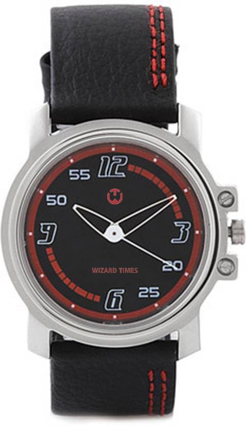 WIZARD TIMES Mens Analog Wristwatch, Silver Stainless Steel Strap, Silver Dial, Water Resistant, Formal & Casual Wear, Gift Watch (Black/RED) (B0D9RBB53H) Amazon Price History, Amazon Price Tracker