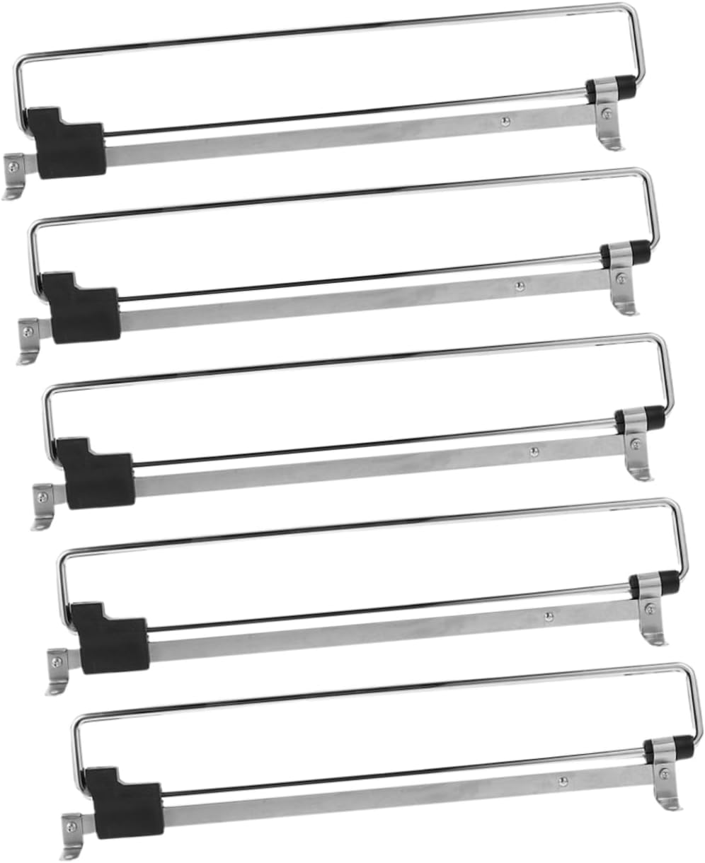 5pcs Closet Hanging Rod Telescopic Clothes Rod Wardrobe Bar Heavy Duty Easy to Install Closet Organizer