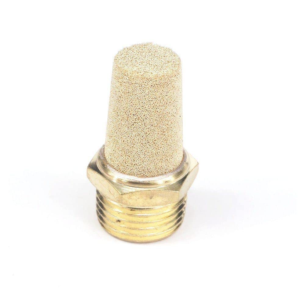 2pcs 1/2" BSP Male Thread Brass Tall Cylinder Pneumatic Air Breather Silencer Vent Muffler Connector Fitting for Denoiser